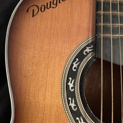 1960’s Made in Japan Douglas  Parlor  acoustic guitar Faux sunburst image 6