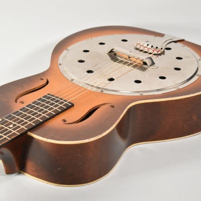 1930s Regal Angelus Model 19 Sunburst Finish Resonator Acoustic Guitar w/SSC image 8