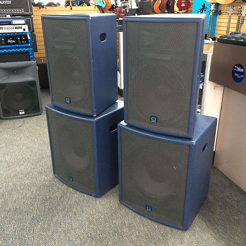Turbosound TXD-151 TXD-118 Passive PA Speaker Pair Blue Reverb