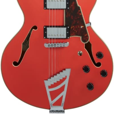 D'Angelico Premier DC Semi-Hollow Electric Guitar w/ Stairstep Tailpiece - Fiesta Red w/Gig Bag image 1