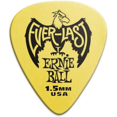Ernie Ball 1.5mm Yellow Everlast Guitar Picks (P09195) 12 Pack image 4
