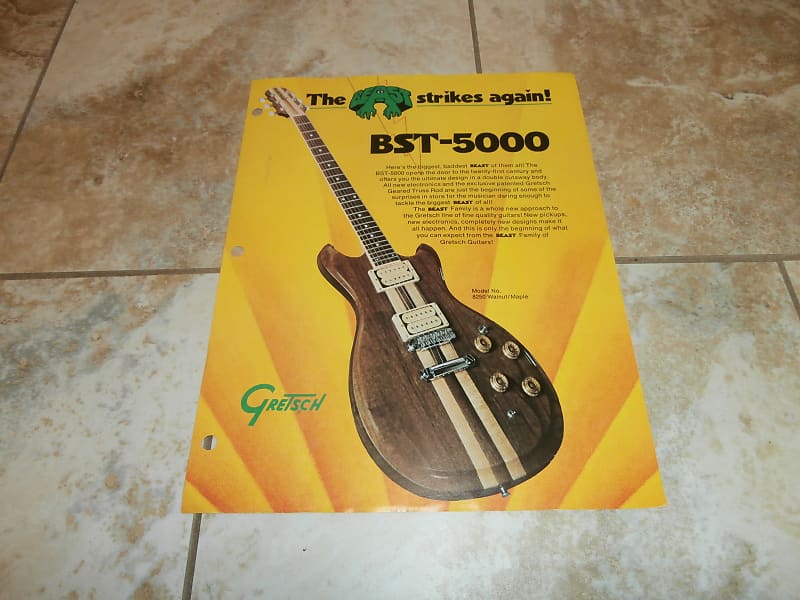 Vintage 1979 Gretsch BST-5000 Beast Guitar Flyer! Rare, Original Case Candy! image 1