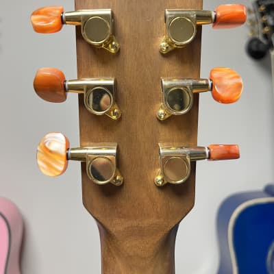 Hohner Vintage Acoustic Guitar Solid Spruce Ovangkol Back & Sides w/ Gig Bag Beautiful Grain View Photos image 12