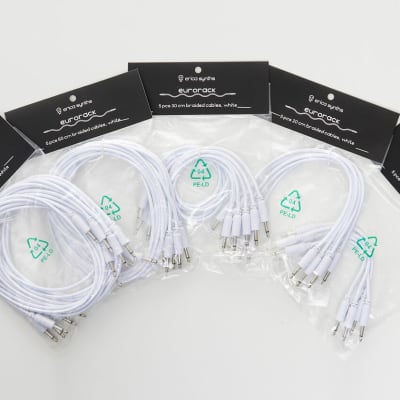 Erica Synths Braided & Soft Eurorack Patch Cables 30 cm (5 pcs) (White) [Three Wave Music] image 3