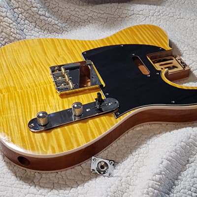 Bottom price on a Killer 5A + USA,Double bound Alder body in butterscotch. Made for a Tele neck # BST-3 image 12