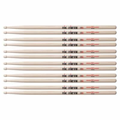 6 Pairs Vic Firth X55A American Classic Hickory Extreme 55A Wood Tip Drumsticks image 1