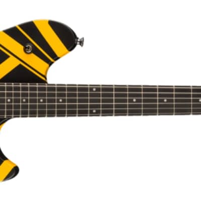 EVH Wolfgang Special Striped Series Electric Guitar, Ebony Fingerboard, Black w/ Yellow Stripes image 2