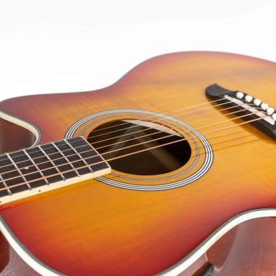 Oscar Schmidt OA10CE Mini Auditorium Acoustic-Electric Guitar - Spalted Maple w/ Gig Bag image 6