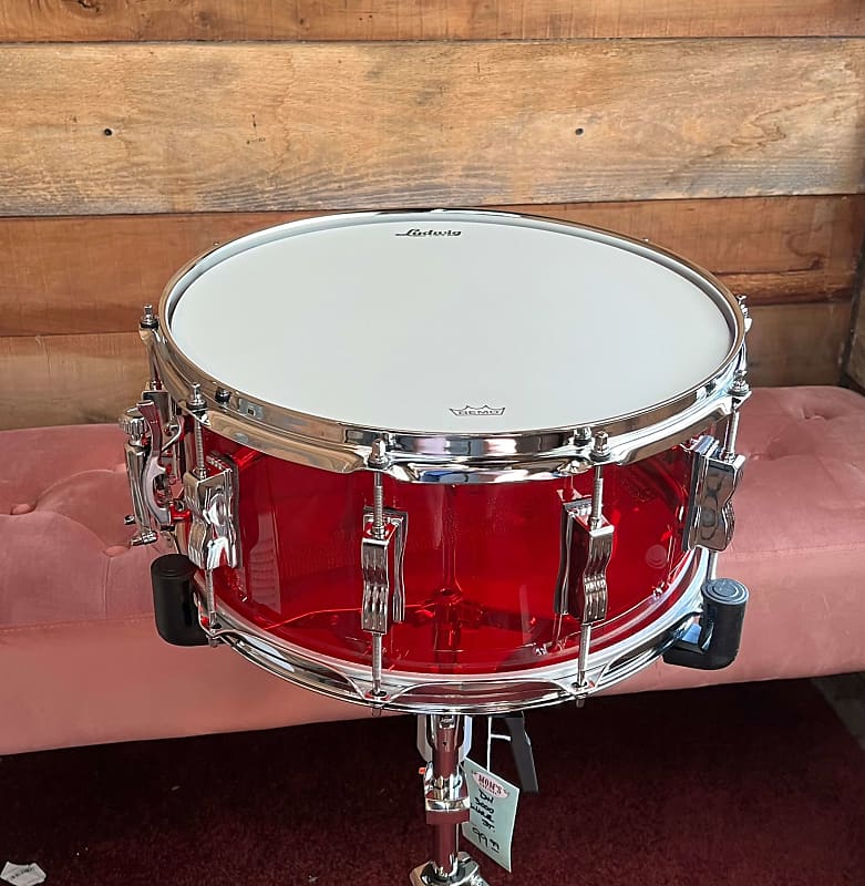 Ludwig Vistalite Snare Drum - 6.5-inch x 14-inch - Red image 1