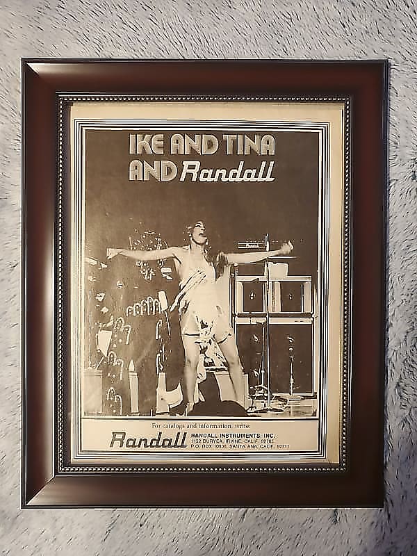 1976 Randall Amps Promotional Ad Framed Tina & Ike Turner Original image 1