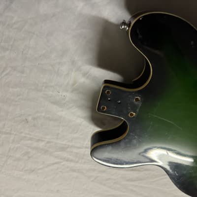 Aria Encore Matsomoku Hollow Body Electric Guitar Body Bigsby W/ Plate 1960s 1970s Green Fade image 11