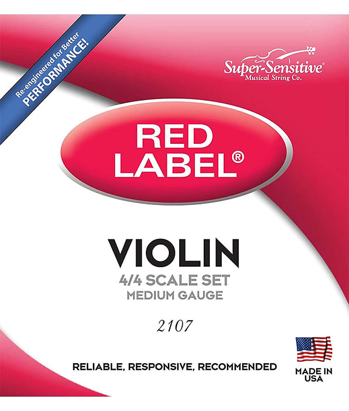Super Sensitive 2107 Medium Gauge 4/4 Violin Strings Set image 1