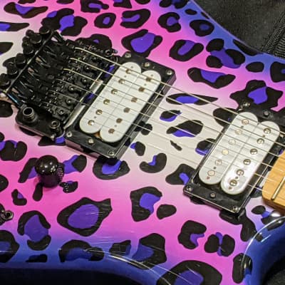 Kramer 2015 Pacer Satchel Purple Leopard MIK Steel Panther Guitar w/Fender Bag, Very RARE, EXC! image 4