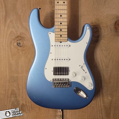 D'Pergo Classic S-Style Silver Blue Metallic Electric Guitar Used for sale