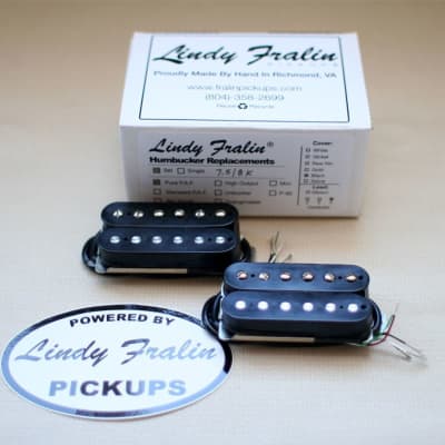 Lindy Fralin Pure PAF Stock Humbucker Pickup set - black 4 conductor (7.5k neck/8.0k bridge) image 1