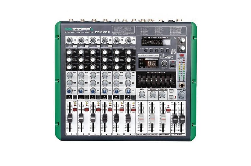 Mixer 8 canali con lettore mp3, dsp e bluetooth (ZZMX8L) - Zzipp