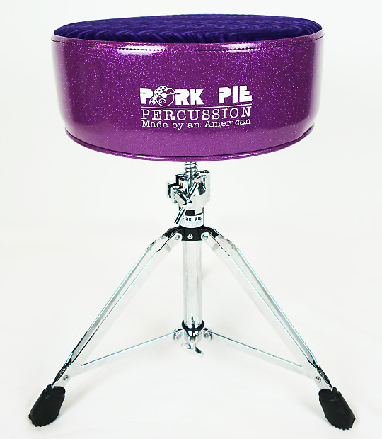 Pork Pie Drum Throne Purple Glitter Purple Swirl image 1