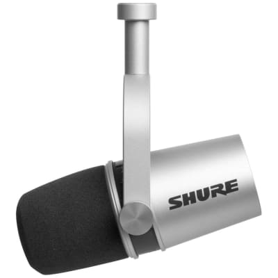 Shure MV7 Podcast Microphone USB / XLR hybrid Dynamic Microphone with Voice Isolation Technology Silver image 2