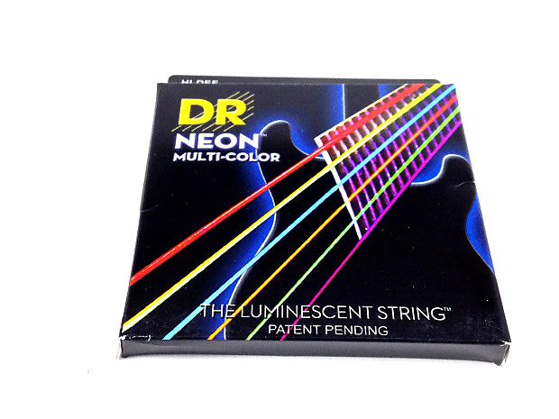 DR NMCE-9/46 NEON Multi-Colored Electric Guitar Strings - Light/Heavy (9-46) image 1