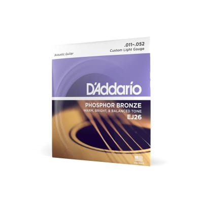 D'Addario EJ26 Phosphor Bronze Custom Light Acoustic - 11-52 image 1