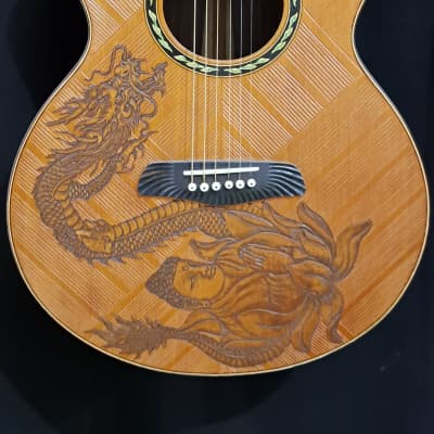 Blueberry Handmade Acoustic Guitar Grand Concert - Buddhist Motif image 7