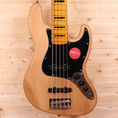 Squier Classic Vibe '70s Jazz Bass V 5-String Electric Bass - Maple Fingerboard, Natural image 1