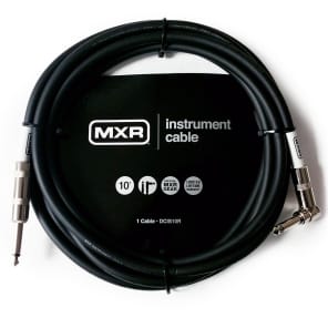 MXR DCIS10R 1/4" TS Straight to Right-Angle Instrument/Gutiar Cable - 10'