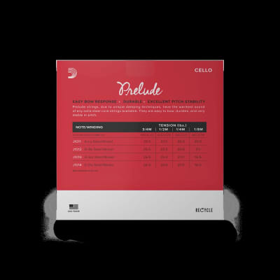 D'Addario Prelude Cello Single D String, 1/2 Scale, Medium Tension image 2