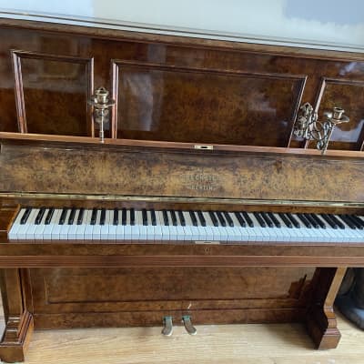 Extremely Beautiful Antique Bechstein Upright Piano 1894 Burr Walnut Fully Restored With Guarantee image 5
