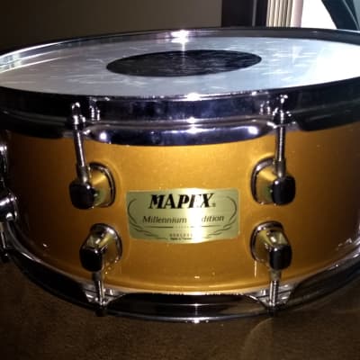 MAPEX RARE Millennium Edition Snare Drum Gold Metallic Lacquer image 2