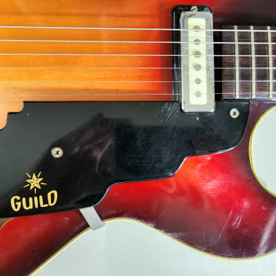 Vintage 1966 Guild T-100 Archtop Sunburst Hollow Body Excellent w/ Case image 4