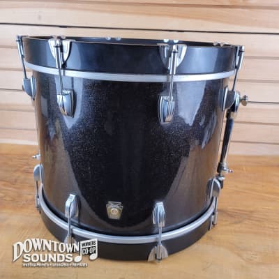 2012 Ludwig 18" x 14" Classic Maple Bass Drum with Enduro Hard Case, Original Claws - Black Sparkle image 2