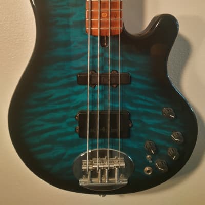 Lakland 4-94 1995 - Blue Quilted Maple for sale