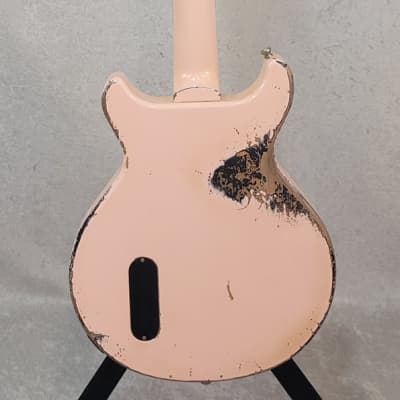 NEW! Rock N Roll Relics Thunders DC / LP P-90 guitar in Shell Pink over Black image 3