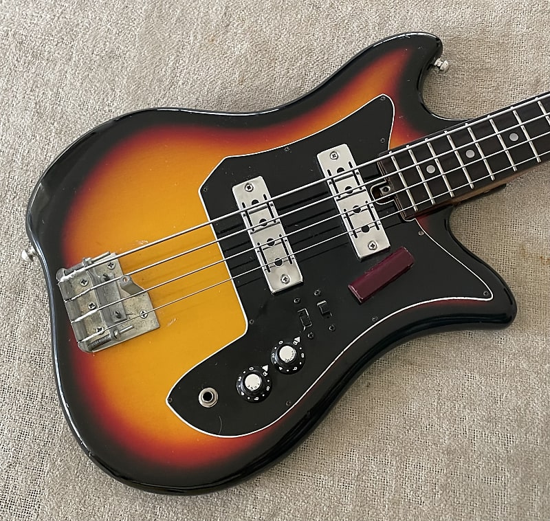 1960’s1970’s Teisco Checkmate 30” Short Scale Electric Bass Reverb