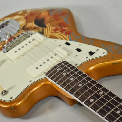 New Guardian Hand Painted Guitars "Golden Orient" Jazzmaster w/HSC image 8