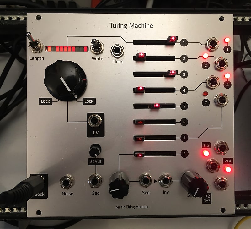 Music Thing Modular Turing Machine mk1 + Voltages + Pulses (Grayscale  panel) 2013 Aluminium