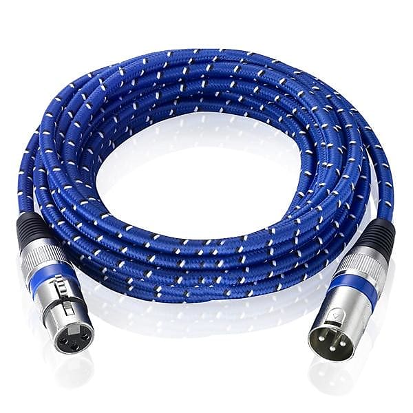 1m XLR 3Pin Cable Male to Female Shielded Microphone Wire Cord (Blue)