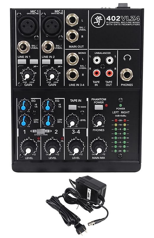 Mackie 402VLZ4 4-channel Compact Analog Low-Noise Mixer w/ 2 ONYX