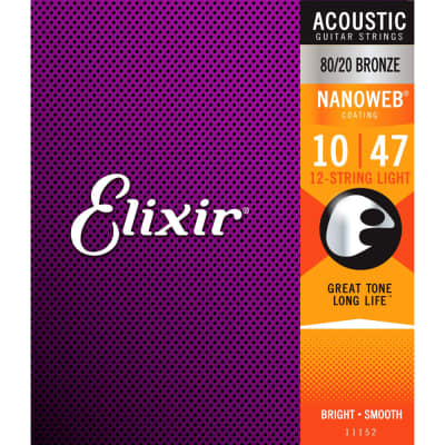 Elixir 11152 Nanoweb 80/20 Bronze 12-String Light Acoustic Guitar Strings image 6