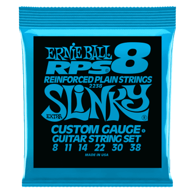 Ernie Ball 2238 RPS Reinforced Plain Strings Extra Slinky Guitar Strings; gauges 8-38 image 1