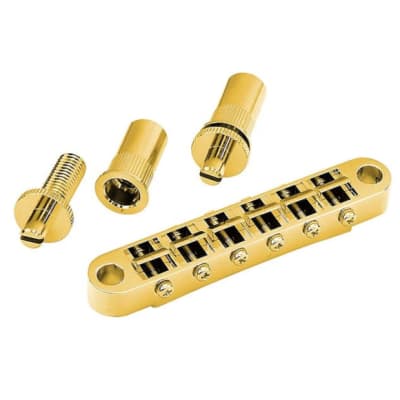 Allparts GB-0525 Gotoh Tunematic Bridge with Large Holes, Gold for sale