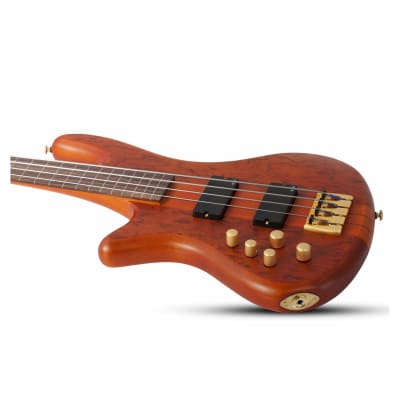 Schecter Studio-4 FL Left Handed 4-String Bass, Honey Satin image 5