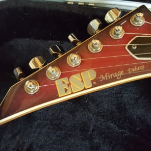 ESP Left Handed Custom Shop Mirage Deluxe c1985 Dark Red Sunburst image 2