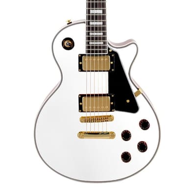 SX Les Paul Set Neck Electric Guitar White and Gold Hardware for sale