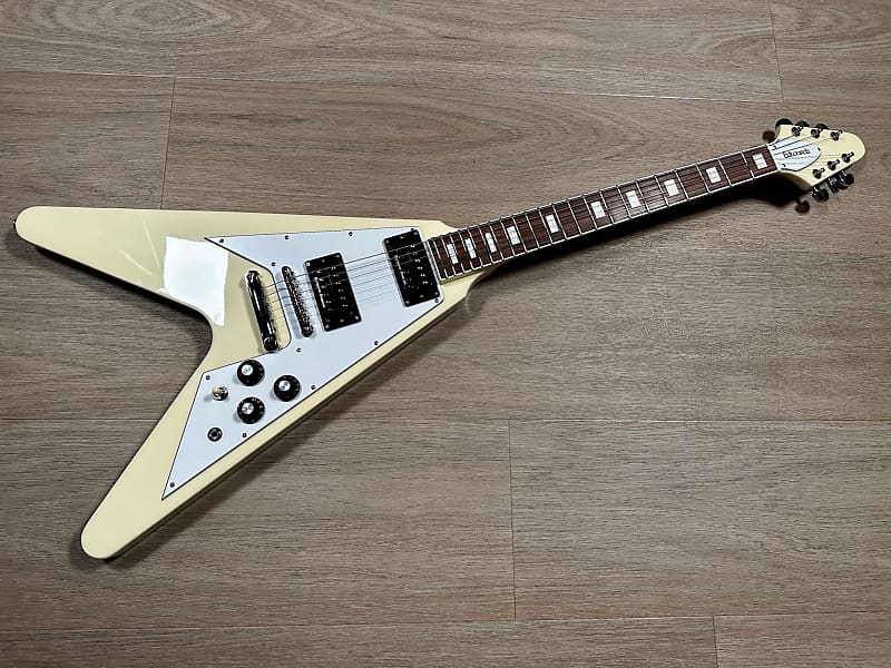 ESP Edwards Flying V FV-120D 2022 Vintage White 2022 Vintage