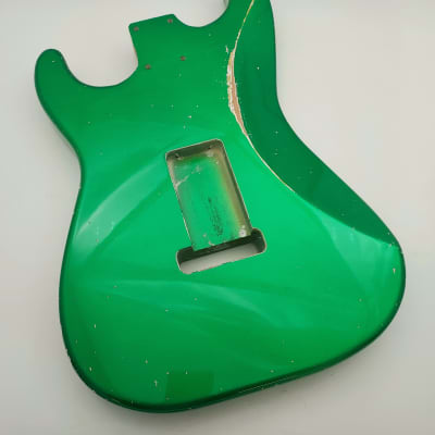 4lbs 1oz BloomDoom Nitro Lacquer Aged Relic Candy Apple Green S-Style Vintage Custom Guitar Body image 10