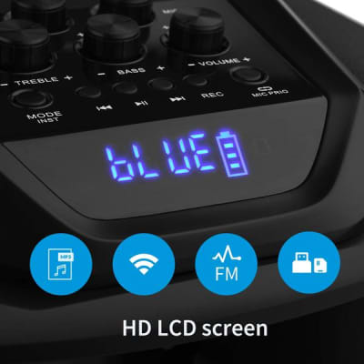 Karaoke Machine Speaker Bluetooth Karaoke Speaker PA System with 12" Subwoofer with DJ Lights image 4