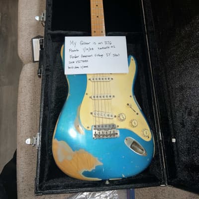 Fender American Vintage '57 Stratocaster 1990s - Relic Blue image 4