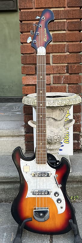1960s MIJ Rexina Kawai Teisco Short Scale Electric Bass Guitar~Tri Tone Brown Sunburst~Lots of Mojo!~VIDEO! image 1